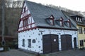 Monreal, Germany - 12 12 2022: Firefighter headquarter in a medieval building