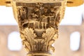 Detail of column of cloister of the cathedral of Monreale (chiostro del duomo di Monreale), Sicily, Italy Royalty Free Stock Photo