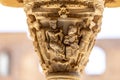 Detail of column of cloister of the cathedral of Monreale (chiostro del duomo di Monreale), Sicily, Italy Royalty Free Stock Photo