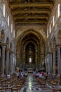 Interior shot of the famous cathedral Santa Maria Nuova of Monreale near Palermo in Sicily, Italy Royalty Free Stock Photo