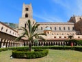 Monreale, Palermo, Sicily, Italy. May 10 2017 . A view of people visiting Monreale`s cathedral`s Cloister Royalty Free Stock Photo