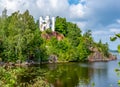 Monrepos park landscape in summer, Vyborg, Russia