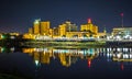 Monroe louisiana city skyline at night Royalty Free Stock Photo