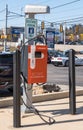 Monroeville, Pennsylvania, USA February 25, 2024 An electric vehicle charging station in a parking lot