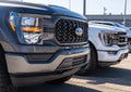 Monroeville, Pennsylvania, USA February 25, 2024 Two Ford F150 Pickup trucks for sale at a dealership