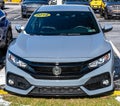 Monroeville, Pennsylvania, USA January 15, 2023 A used, gray 2019 Honda Civic Hatchback Sport for sale