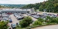 Monroeville, Pennsylvania, USA July 18, 2021 New and used cars in the Ford of Monroeville car dealership on William Penn Highway Royalty Free Stock Photo