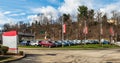 Monroeville, Pennsylvania, USA March 20, 2022 New and used cars for sale together at a dealership Royalty Free Stock Photo