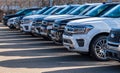 Monroeville, Pennsylvania, USA November 12, 2023 A line of Ford vehicles for sale at a dealership