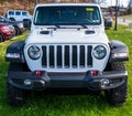 Monroeville, Pennsylvania, USA November 12, 2023 A new, four door Jeep Wrangler for sale at a dealership