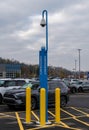 Monroeville, Pennsylvania, USA October 31, 2023 An emergency call station in a parking lot