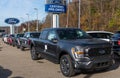 Monroeville, Pennsylvania, USA October 30, 2022 A line of Ford F 150 pick up trucks for sale