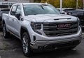 Monroeville, Pennsylvania, USA October 15, 2023 A new GMC pickup truck for sale at a dealership