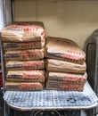 Monroeville, Pennsylvania, USA October 8, 2023 Stacked bags of flour