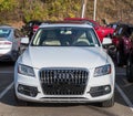 Monroeville, Pennsylvania, USA October 30, 2022 A white AUDI for sale at a dealership