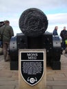 Mons meg cannon or medieval gun in Edinburgh castle Royalty Free Stock Photo