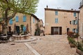 Mons, Var, Provence, France: small square with an old fountain in the ancient hill town