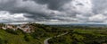 Panorama view of the historic world heritage village of Monsaraz in the Alentejo region of Portugal