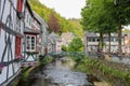 MONSCHAU / GERMANY - JULY 22,2018: small traditional town of Monschau with its ancient and half-timbered Buildings and houses and Royalty Free Stock Photo