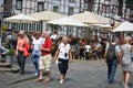 Monschau in Germany with tourists