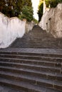 Monselice, Italy - July 13, 2017: Villa Dudo. The staircase is an ekzedra - a semicircular platform with a niche named after Franc