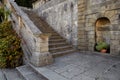 Monselice, Italy - July 13, 2017: Villa Dudo. The staircase is an ekzedra - a semicircular platform with a niche named after Franc