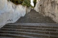 Monselice, Italy - July 13, 2017: Villa Dudo. The staircase is an ekzedra - a semicircular platform with a niche named after Franc