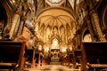 Interior view of historic basilica at Montserrat Monastery in Spain, Royalty Free Stock Photo