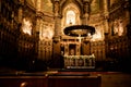 Interior view of historic basilica at Montserrat Monastery in Spain, Royalty Free Stock Photo