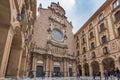 MONSERRAT,SPAIN - FEBRUARY 20, 2019: Facade of the Basilica of Montserrat, Catalonia Royalty Free Stock Photo