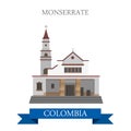 Monserrate in Bogota Colombia vector flat attraction landmarks