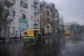 Monsoon abstract image of Kolkata traffic