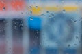 Monsoon abstract image, yellow taxi Royalty Free Stock Photo