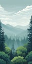 Monsoon Forest: A Romanticized Illustration Of Rocky Mountain Landscape