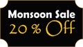 Monsoon Sale 20 % off digital banner , illustration , Advertising , Retaining Customer