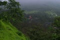 Monsoon scene of an Indian village