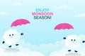 Monsoon season background with clouds Royalty Free Stock Photo