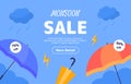 Monsoon season sale vector poster