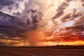 Monsoon storm desert sunset