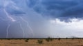 A Monsoon Storm Moves Across the Desert Royalty Free Stock Photo