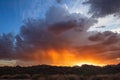 Monsoon storm at sunset in the Arizona desert Royalty Free Stock Photo