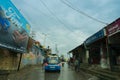 Monsoon on the streets of Pauri, Garhwal Himalayas, Uttarakhand, India