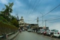 Monsoon on the streets of Pauri, Garhwal Himalayas, Uttarakhand, India