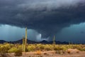 Monsoon thunderstorm with dramatic clouds over the Arizona desert. Royalty Free Stock Photo