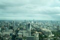 Monsoon thunderstorm over bangkok - misty sky