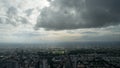 Monsoon thunderstorm over Bangkok - misty sky