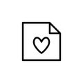 A simple line Heart Note Icon design Royalty Free Stock Photo