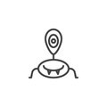 Monster alien line icon