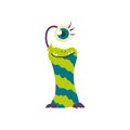 Monster alphabet symbol. Letter I of english alphabet shaped as monster. Children colorful cartoon funny fictional