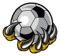 Monster animal claw holding Soccer Football Ball Royalty Free Stock Photo